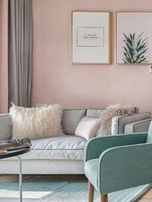 莫迪面色兰系内墙乳胶油漆室内自刷墙卧室家用雾霾灰蓝墙713漆漆