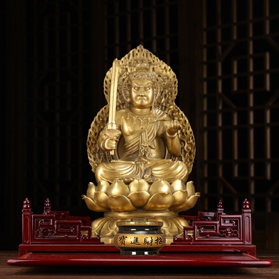 纯铜不动尊明王菩萨佛像摆件铜像属鸡本命佛密宗佛堂家用供奉招.