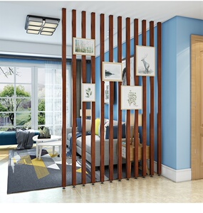 铝方通隔断木条屏风玄关客厅办公阳台厨房免打孔铝方管立柱背景墙