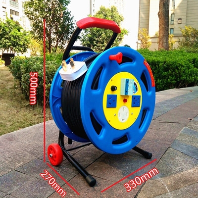 三相380v移动电缆拖线盘绕线盘卷线盘20米30米50米电源延长接线.