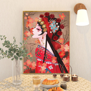 国粹戏曲diy数字油画京剧人物手绘填充画油彩丙烯涂鸦描绘1人付款39