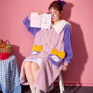 官方罗丽丝旗舰店都市秋冬睡衣女珊瑚绒加厚保暖休闲韩版家居丽人