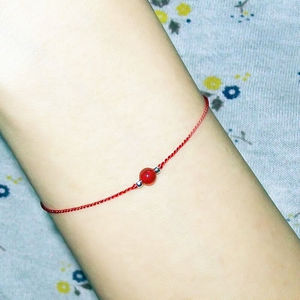 细手工编织红绳水晶玛瑙手链男女情侣月老红线姻缘线礼物男手链