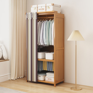 衣柜家用卧室结实耐用简易大衣橱防尘收纳大容量落地多层实木柜子