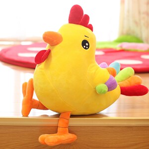 彩虹小鸡毛绒玩具