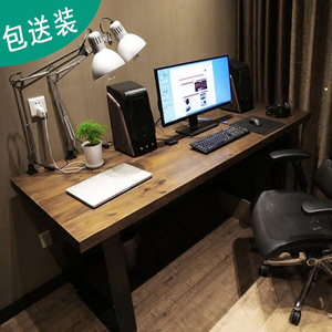 定制实木电脑桌书桌台式原木桌子办公桌双人小型 实木款客厅木质