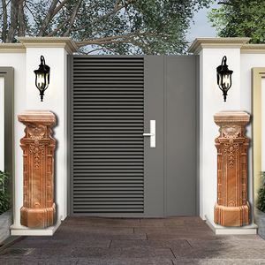 石雕大理石欧式雕花门柱浮雕大门柱子别墅庭院公司小区晚霞红北京