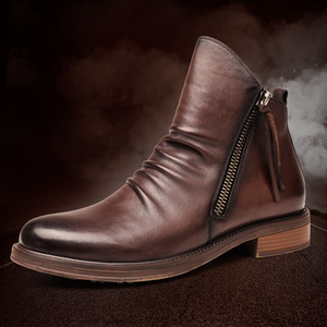 男士中筒真皮鞋