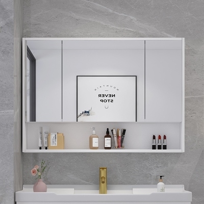 隐藏式镜柜浴室储物柜镜子壁挂可带置物架一体洗漱台化妆镜卫生间