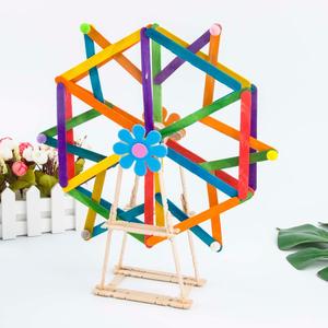 彩色雪糕棒手工制作diy材料棒木棍小冰棍棒工艺小屋模型房子拼图