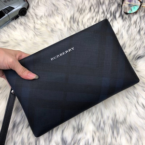 burberry手包男手拿包男士休闲格纹手抓包经典款burton包男包