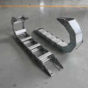 钢铝拖链机床钢制坦克链线槽履带不锈钢桥式金属封闭式油管拖链