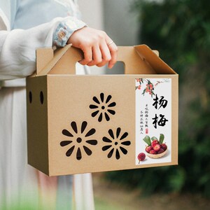 仙居杨梅包装盒慈溪水果礼品盒空盒子东魁高档通用手提袋纸箱定制