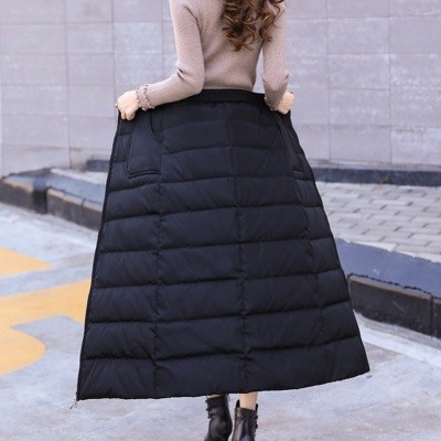 冬天裙子女加厚棉韩版护腿羽绒棉裙冬季中长款半身秋冬裙新款冬裙
