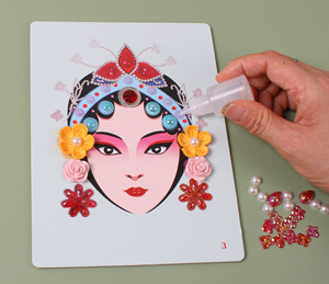 儿童diy手工粘贴画国潮手工制作材料包京剧脸谱益智玩具礼物盒装