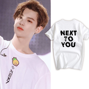 justin黄明昊同款t恤 极限挑战周边应援衣服justin黄色短袖宽松