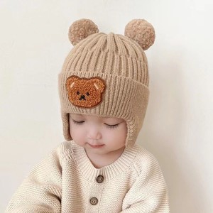 宝宝帽子可爱小熊针织护耳帽儿童冬季加厚保暖毛线帽韩版婴幼儿帽
