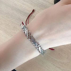 抖音爆款手工订书钉手环女可调节红绳本命年手镯订书机手链礼物