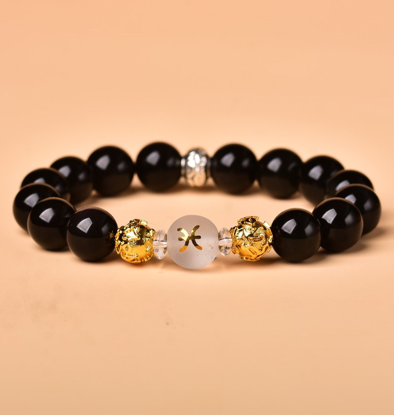 百解世代双鱼恒素手链双鱼座男女情侣幸运守护石12星座饰品生日