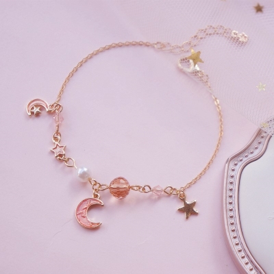 日本购星月闰蜜手链闺蜜手链女四人款三人款学生便宜一对可f爱古
