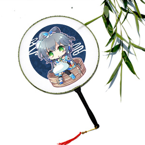 日本购r洛天依乐正绫战音男女圆形扇子动漫二次元周边团扇漫展扇