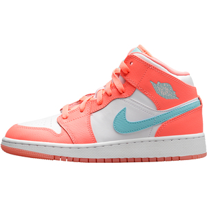 唐朝air jordan 1 mid gs aj1 绿钩甜橙冰淇淋女鞋 555112-814