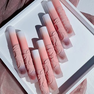 戈戈舞唇泥810桃红泥格格巫浮雕蝴蝶结唇泥丝绒雾面哑光唇釉口红