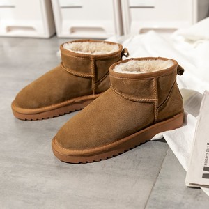 ugg雪地靴女面包鞋加绒加厚皮毛一体冬季短筒靴防水防滑保暖棉鞋