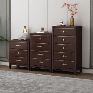 实木斗柜客厅靠墙电视柜高低柜组合抽屉储物柜新中式风床尾五斗柜