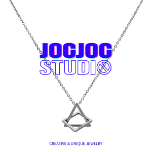 JOCJOC几何三角形方形项链女潮酷简约个性设计感时尚毛衣配饰吊坠