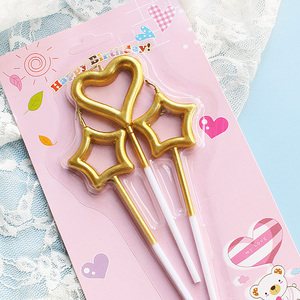 公主芭蕾女孩蛋糕装饰摆件场景布置仙女爱心棒生日蜡烛心形星星