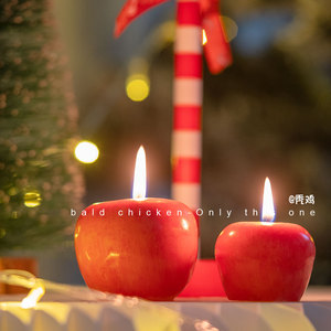 “平安喜乐”圣诞节礼物仿真平安果苹果蜡烛创意摆件礼物 送女友