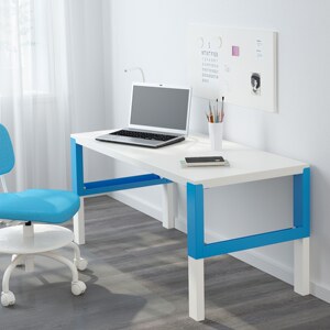 ikea宜家p03hl佩尔书桌蓝色128x58厘米现代简约电脑桌儿童写字台