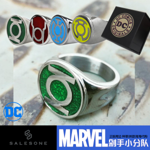 美国代购 dc绿灯侠不锈钢图章戒指红灯蓝灯黄灯绿灯正版周边