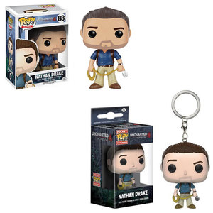 神秘海域4游戏周边官方内森·德雷克funko pop手办钥匙扣挂件模型