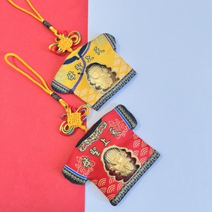 湄洲妈祖圣母娘娘平安符手工纳福包包汽车足金本命年挂件情侣挂饰