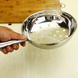 做面鱼的漏勺 陕西 家用 小型做疙瘩汤大眼圆形酸辣粉粉条