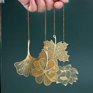 叶脉书签 树叶 银杏叶精美叶脉创意学生古风简约流苏镂空精致复古