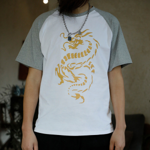 夏季新款国风简约潮牌龙头印花短袖t桖男士宽松ins百搭半袖上衣男