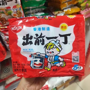 香港进口日清出前一丁红烧牛肉味100G*5包装拉面食品方便面泡面