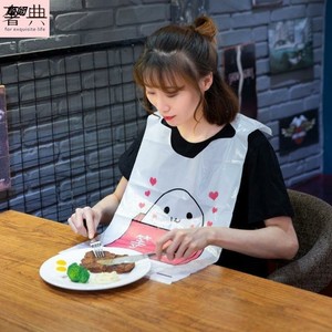 一次性围兜餐垫 大人围嘴防污餐用独立儿童防油吃虾火锅店围巾吃