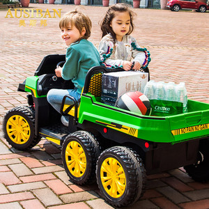 AUSIBAN儿童拖拉机电动车六轮四驱宝宝遥控越野童车货车可坐双人