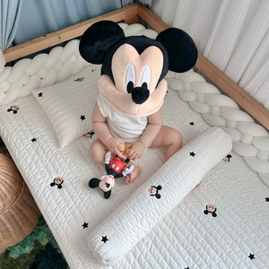 迪士尼婴儿床床笠纯棉a类宝宝拼接床床单儿童床垫套罩单件床盖