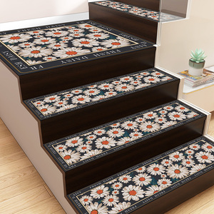 美式复古楼梯踏步垫可擦洗皮革地垫阁楼地板脚垫防滑台阶地毯定制