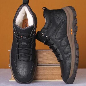 爸爸鞋子男40送礼物50冬季60岁中年人棉鞋保暖加绒老人中老年皮鞋