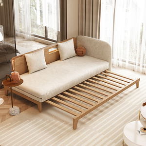 实木多功能沙发床折叠两用小户型懒人沙发客厅简约现代可躺可睡