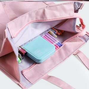 装书手提袋子小学生男女孩上学拎书包学习包功课文件袋拉链款可