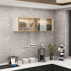 厨房吊柜下置物架壁挂调料柜上翻柜玻璃门吊柜挂墙橱柜壁柜展示柜