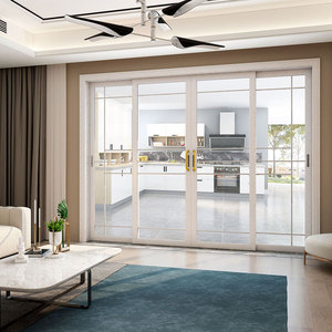 铝合金移门厨房推拉门阳台门钢化玻璃门客厅隔断门室内吊轨门定做