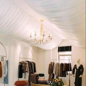 美容院吊顶纱幔瑜伽舞蹈教室篷房吊顶酒店棚顶布幔舞台背景纱幔